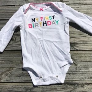 9m First Birthday long sleeve onesie